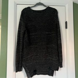 Mossimo Supply Co black and gray loose knit long sleeve tunic